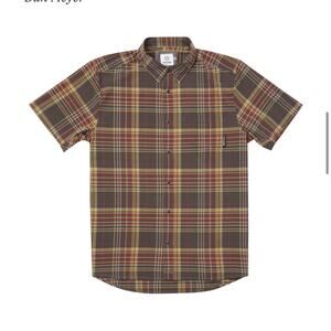 FLYLOW Men's Anderson Plaid Pearl Snap Short Sleeve Mountain Bike Shirt, Medium